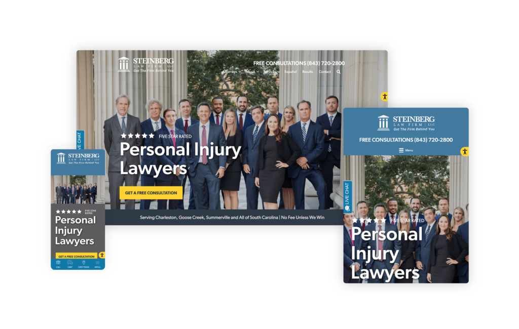 Steinberg Law Firm (steinberglawfirm.com) - Designed by Custom Legal Marketing